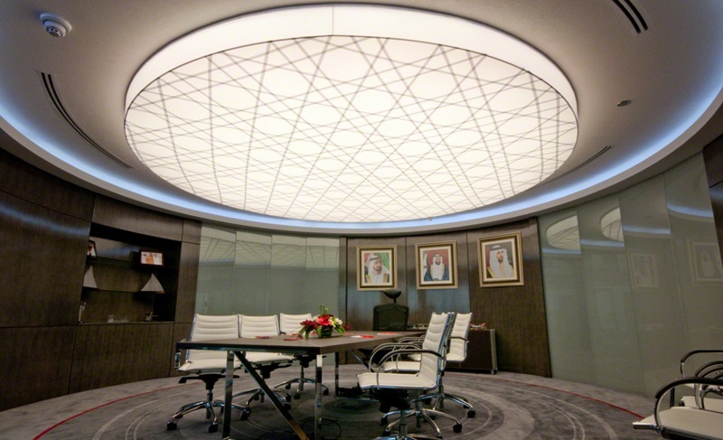 stretch ceiling barrisol lamps dubai