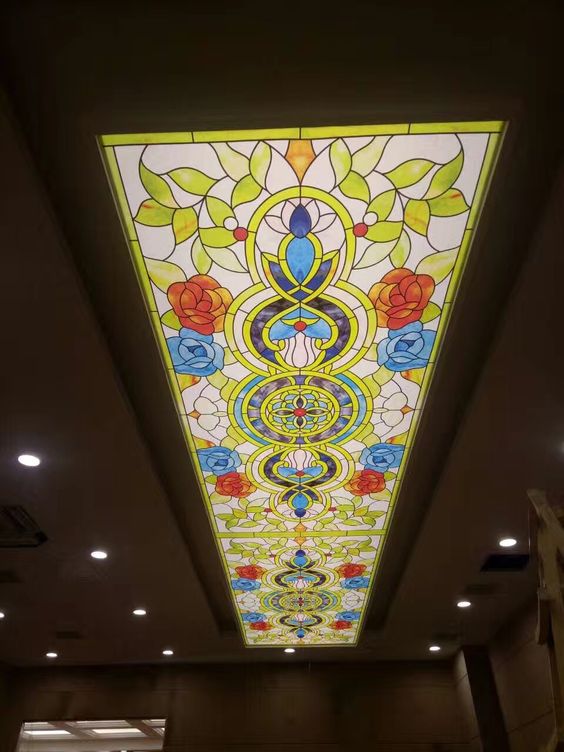 stretch ceiling light with print dubai