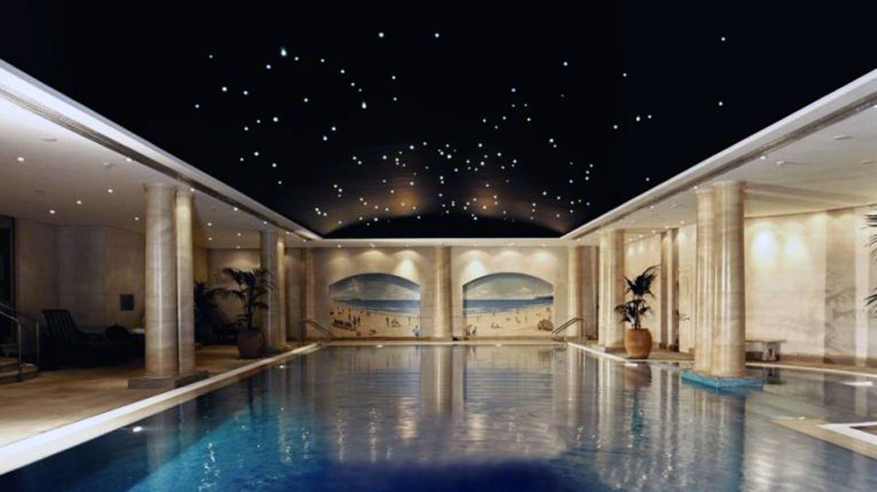 stretch ceiling barrisol star ceiling stars dubai swimming pool
