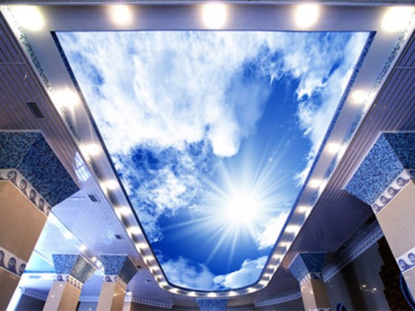 stretch ceiling light with print dubai