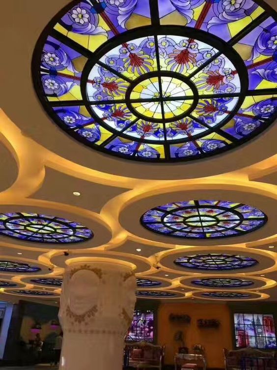 stretch ceiling light with print dubai