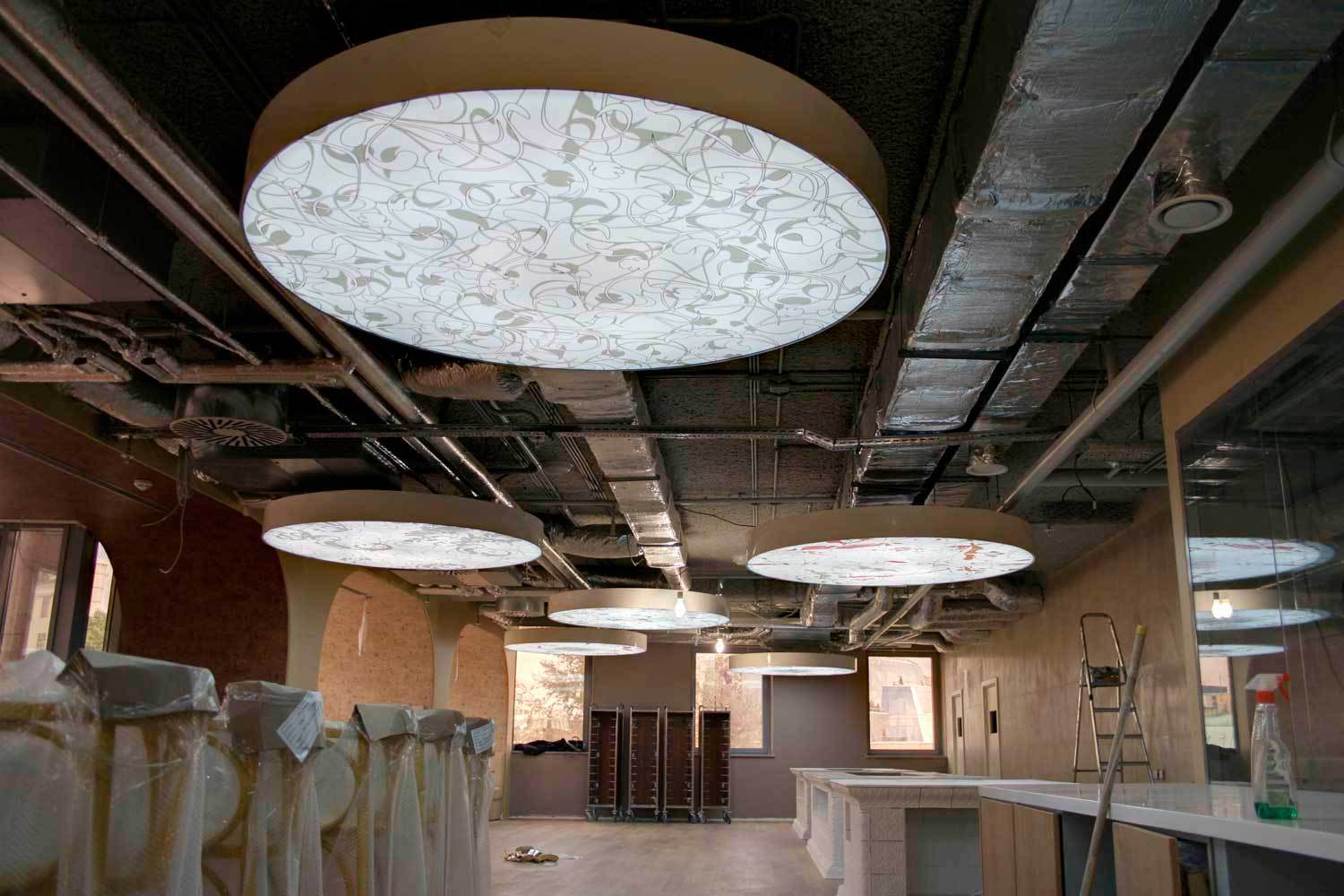 stretch ceiling barrisol lamps dubai