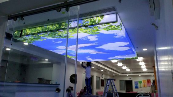 stretch ceiling barrisol lamps dubai