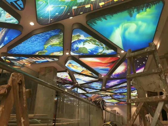 stretch ceiling barrisol lamps dubai