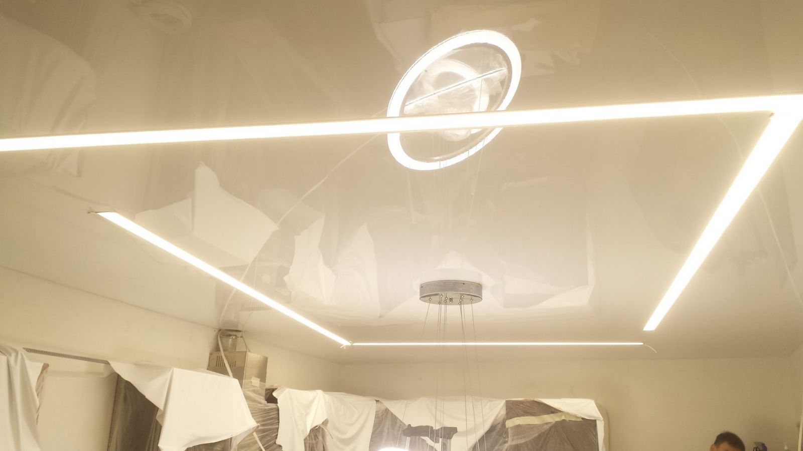 stretch ceiling barrisol lamps dubai