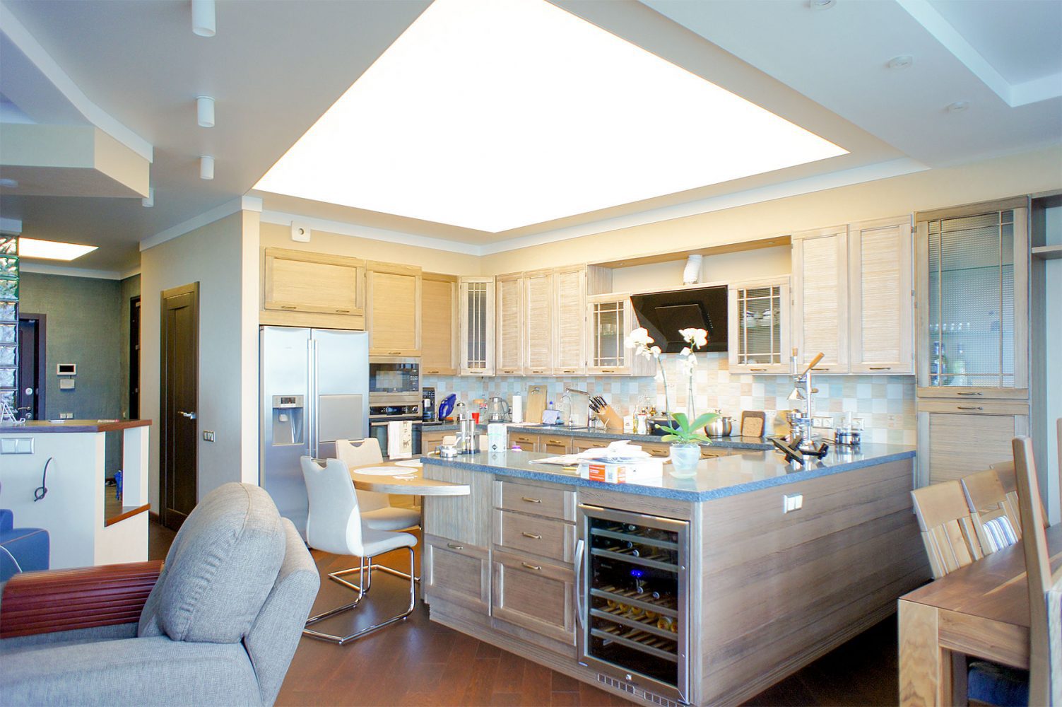 translucent stretch ceiling light dubai